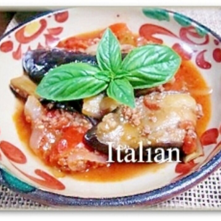 なすとひき肉 赤ピーマンのイタリアン煮込み レシピ 作り方 By かおたん323 楽天レシピ